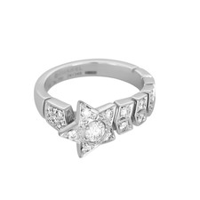 Chanel - Comet Chevron - Elegant 18K Grey Gold Ring picture