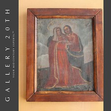 VINTAGE 18TH CENTURY SPANISH OIL PAINTING ICON JESUS ORIGINAL ART CRUCIFIXION picture