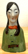 Vtg Art Deco Porcelain Asian Lady Table Bell Souvenir Of Orlando Fla Figurine picture
