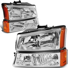 DNA MOTORING Pair Headlight Assembly Compatible with 2003-2006 Chevy Silverado picture