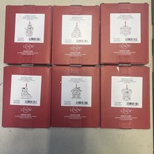 Lot 6 Lenox Sparkle and Scroll Silver Multi Christmas Ornaments New picture
