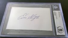 Enos Slaughter Signed Autographed Index Card Beckett Authetication picture