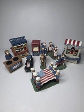 Vintage Patriotic Liberty Day Miniature Village Figurine Lot of 10 picture