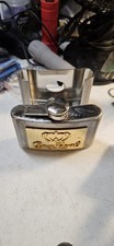 RARE Crown Royal Stainless Steel Belt Buckle Whiskey Flask picture