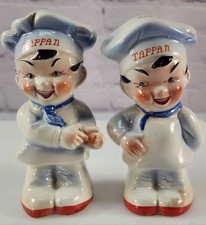 Vintage Tappan Range Stove Promo 1950's Chef Salt and Pepper Shakers 4.25