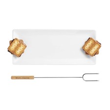 Mud Pie White Ceramic Figural Smores Tray picture