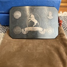 Rampant Colt Firearms Vintage Belt Buckle by Aurum Etchings [ca. 1990s] picture