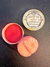 Antique Bourjois Rouge Fin de Theatre Compact 1895 1900 French Makeup &orig Puff picture