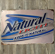 Natural Light Beer Keep It Natural 8 x 12 Vintage Novelty Metal Sign New picture