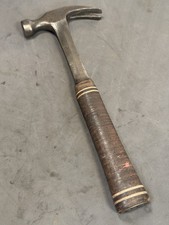 VINTAGE ESTWING 16 OZ HAMMER STRAIGHT CLAW LEATHER WRAP HANDLE USA picture