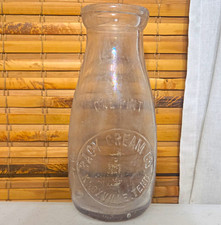 Vintage Clear Embossed Milk Bottle