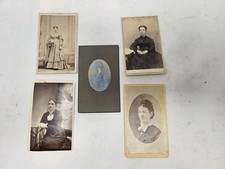 5 Antique 1800s Beautiful Women Fashion CDV Photo Cards Portrait Photography picture