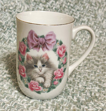 Rare Otagiri Rose Princess Bob Harrison Cat Porcelain Mug Cup Japan picture