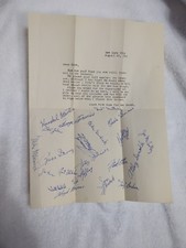 Rare And Unique Fan Letter Signed By Several 1945 Yankees picture
