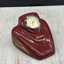 Indian Motorcycle Gas Tank Paperweight Red Desk Clock Speedometer Vintage Time picture