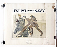 Original 1917US WWI Navy Recruiting poster