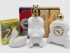 Vintage Avon Milk Glass Perfume Bottles Lot of 3 NOS Full w/ Original Boxes picture