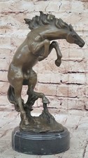 RAMBUNCTIOUS HORSE STALLION STANDING BRONZE SCULPTURE FIGURE FIGURINE ANIMAL LRG picture