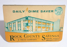 Vintage 1955 Rock County Savings & Trust Company Daily Dime Saver Cardboard picture