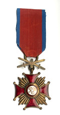 Poland Gold Cross of Merit with Swords PRL Polish Military Medal RP picture