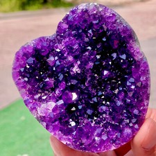 300GNatural Amethyst heart-shaped quartz cluster crystal specimen Healing picture