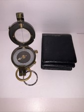 Antique WWI Era Military Prismatic Sighting Compass w/ Case c.1910s picture