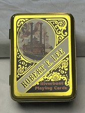 NOS Robert E. Lee Riverboat Playing Cards. Two Decks In Tin. SEALED Decks MINT picture