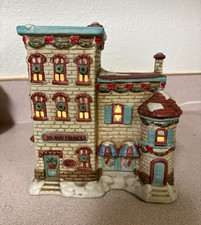 Jo-Ann Fabrics 50th Year Lighted Painted Ceramic Christmas Village House 7in picture