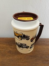 Vtg Thermo Antique Car Themed 22oz. Travel Mug / Lid Whirley Industries USA picture