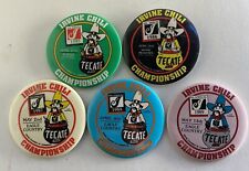 Vintage 1985-1989 Irvine Chili Championship Pinback 3.5” Button Lot Of 5 picture