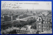 ANTIQUE 1906 PARIS FRANCE POSTCARD PANORAMA BIRDS EYE VIEW POSTED TO VERMONT picture