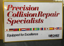 Chief Automotive Systems metal sign 36 x 24 Precision Collision Repair picture