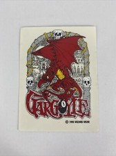 RARE Vintage '95 Wizard Wear Skeleton Gargoyle Metallic Sticker 3.25x 4.25