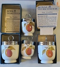 Royal Worcester Evesham Egg Coddlers Set of 4 Graduated Sizes Vintage England picture