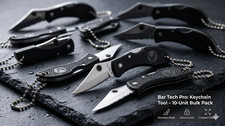  Bartech Pro Small Mini Half-Serrated Key Chain Pocket Knives, 10 Pack picture