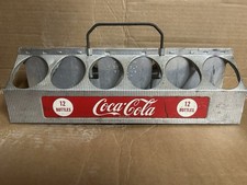 Vintage Coca Cola Metal Aluminum Soda Carrier 12 Pack Sign Advertising picture