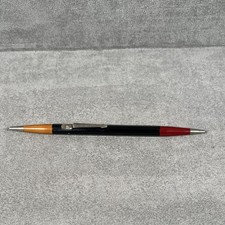 Autopoint Auto-Feed Mechanical Pencil Made in USA Black w/ Red & Tan Ends picture
