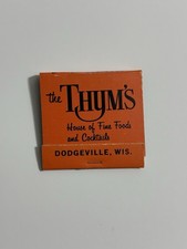 Vintage Matchbook Matches The Thyms House Of Fine Foods Dodgeville Wisconsin picture