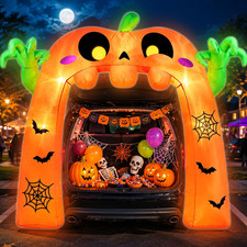 5 Ft Trunk or Treat Car Decoration Kit Halloween Inflatable Pumpkin Arch picture