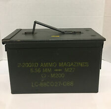 Vintage Military  Ammo Can Box Cartridges 5.56 MM Ammo 2 200 Round Magazine picture