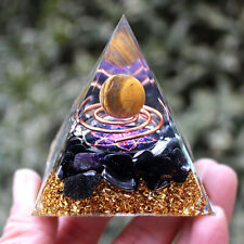 6CM Energy Circle Orgonite Pyramid Natural Quartz Crystal Reiki Healing Stone picture