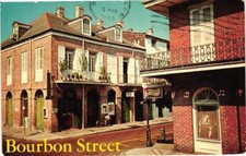Typical Vieux Carre Scene Bourbon Street New Orleans Louisiana Postcard picture