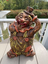 Vintage mid century Happy Hobo California Originals clown ceramic cookie jar picture