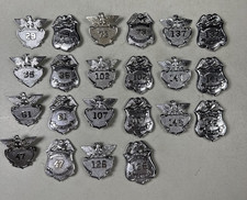 Vintage Silver Color Numbered Private Police Police Badge Lot Dawson Co. MFG picture