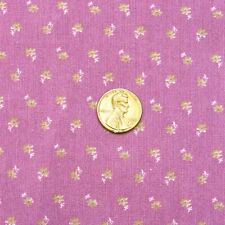 Vintage Micro Print Floral Fabric Purple Cotton 1.9 YD picture