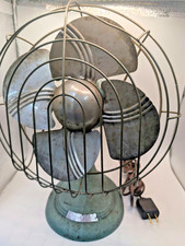 Vintage Dominion Model 2012 Oscillating Desk Fan Cast Iron Base Tested Working picture