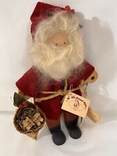 Lizzie High Doll Santa Benjamin Bowman Vintage Handcrafted Wooden Signed Tag picture