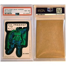 1975 Dr. Doom RC BROWN/TAN-BACK Topps 1st Print Test Variation PSA 8 SP Rookie picture