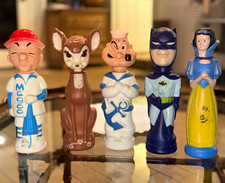 Vintage 60s Soaky Colgate Bubble Bath Bottles Lot Batman Disney Popeye Magoo picture