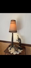 Vintage 1990s R & Y Augousti Paris Bamboo Inlay Table Lamp Mid-Century Art Deco picture